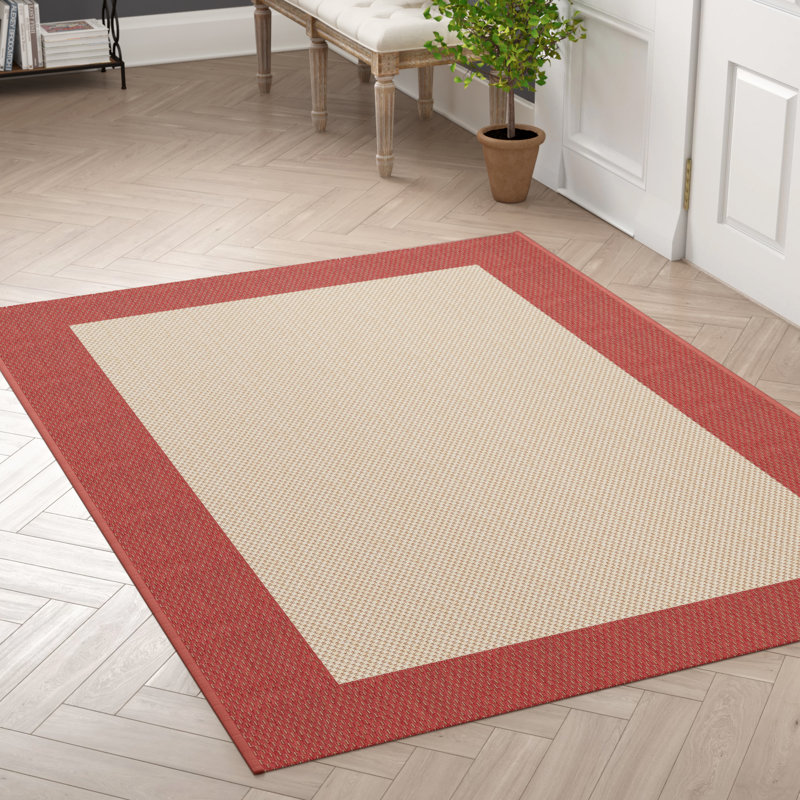 Sol 72 Outdoor™ Almus Beige/Burnt Orange Indoor/Outdoor Area Rug